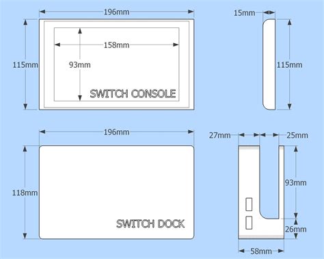 switch board size in mm.